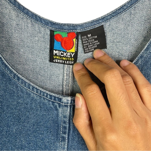 Vintage Disney Mickey Mouse Denim Skirt Overalls Jerry Leigh Sz M Minnie Mouse - Picture 5 of 13